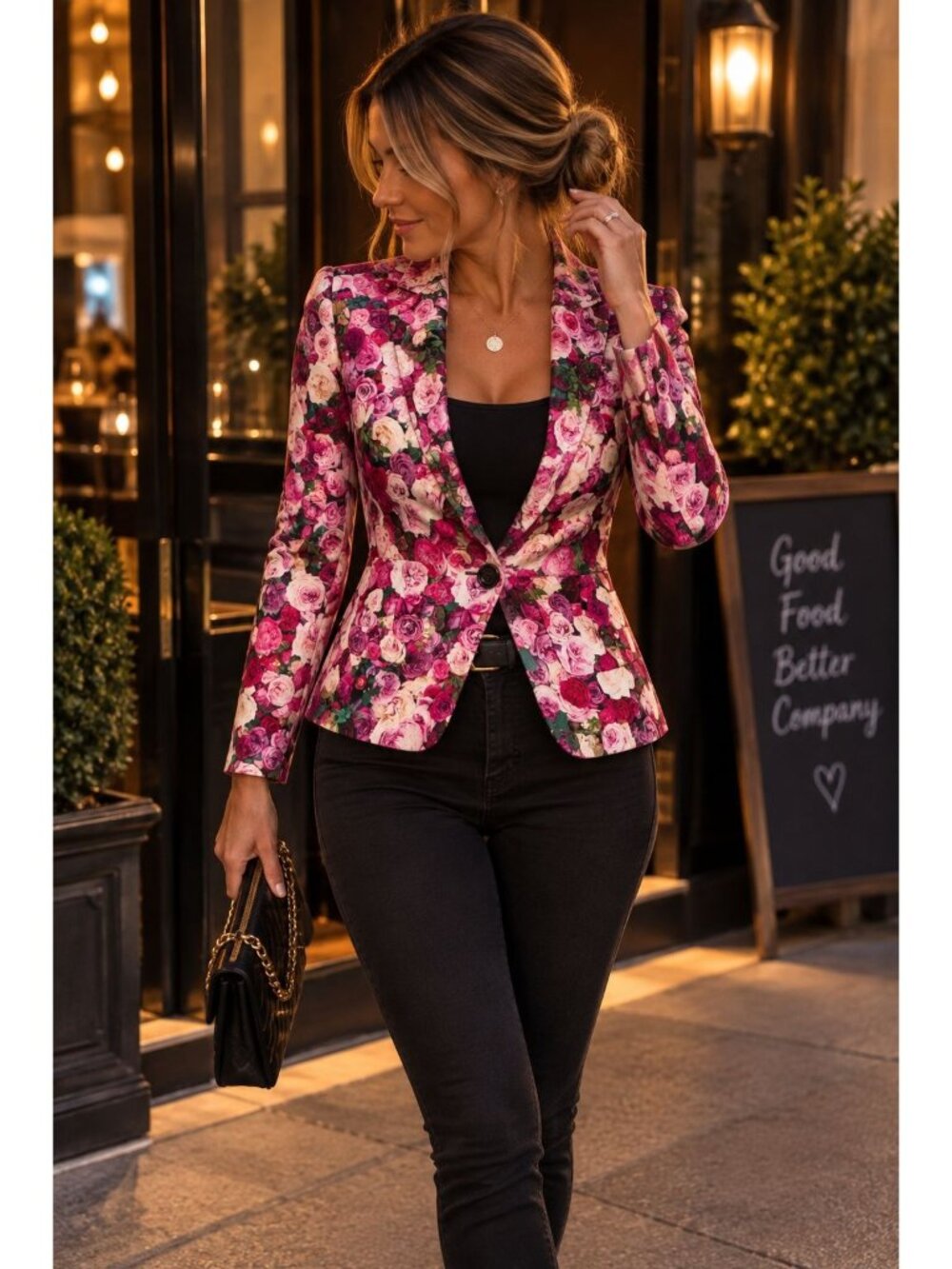 Kate Spade New York Rose Floral Silk Cotton Blazer Jacket Size 4